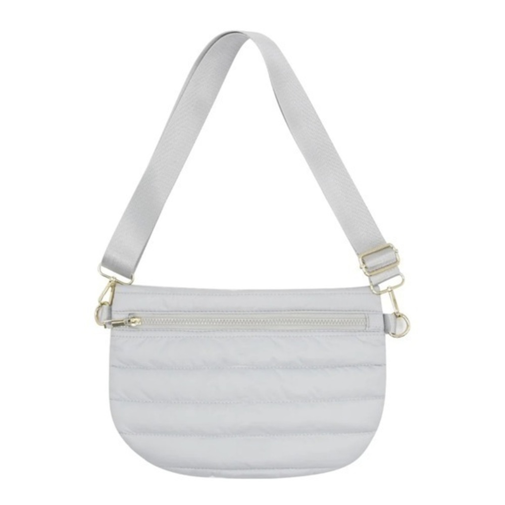 Mack Bandz Gray puffer Crossbody Bag